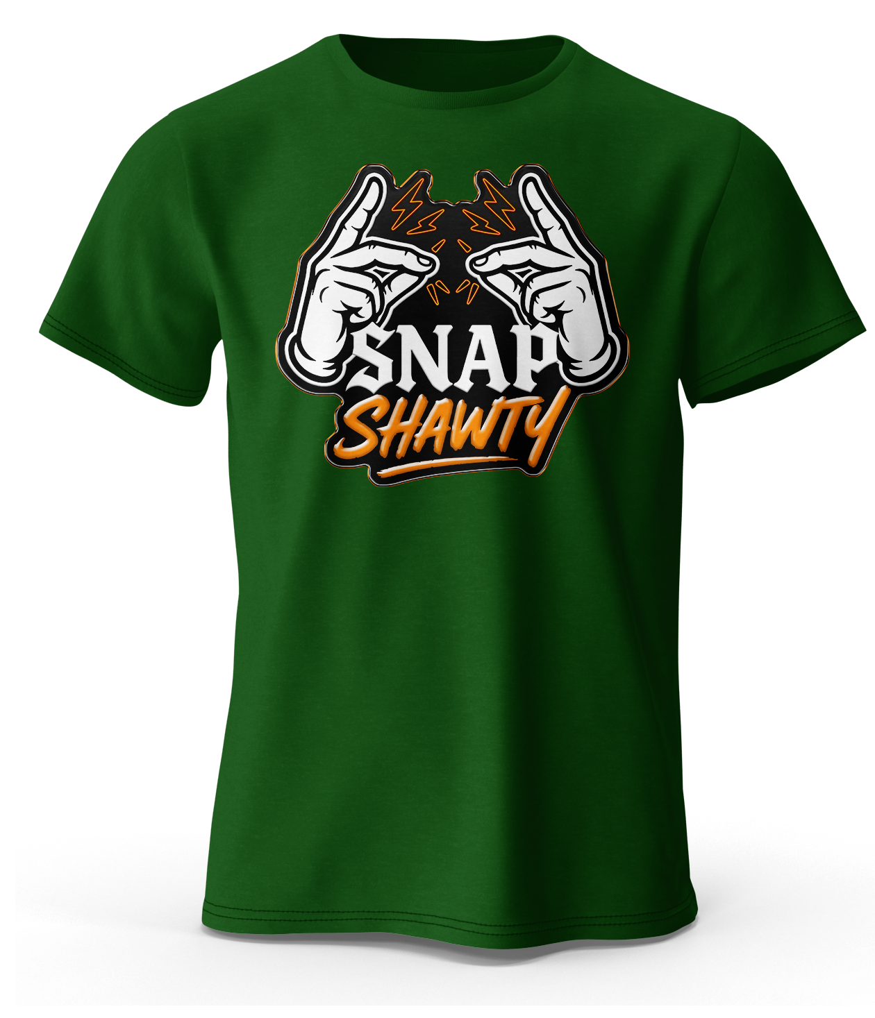 Snap Shawty Signature greeen Tee - Orange Logo Edition