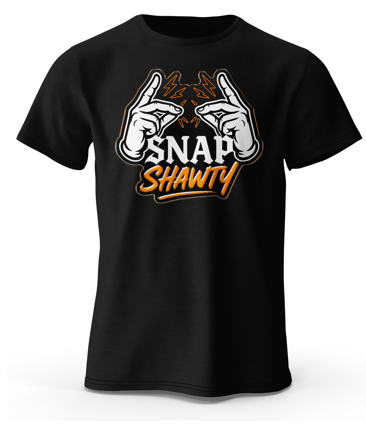 Snap Shawty Signature Black Tee - orange Logo Edition
