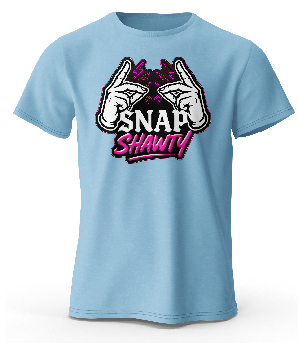 Snap Shawty Signature sea blue Tee - pink Logo Edition