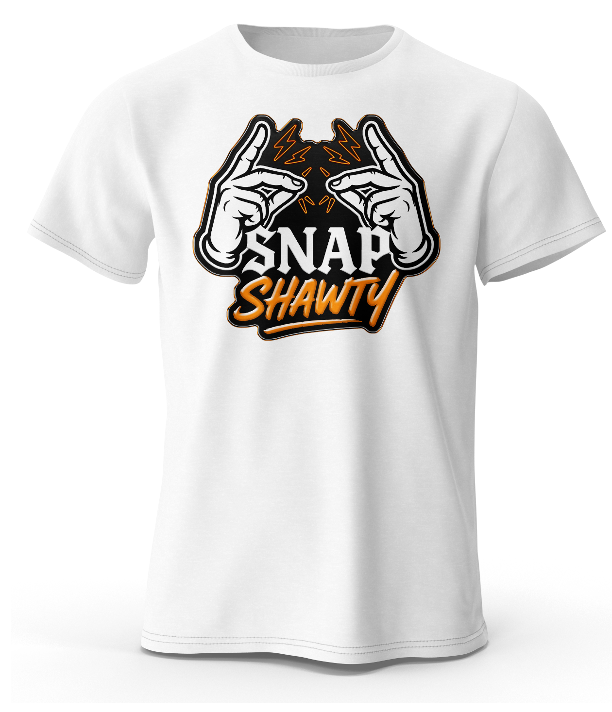 Snap Shawty Signature white Tee - Orange Logo Edition